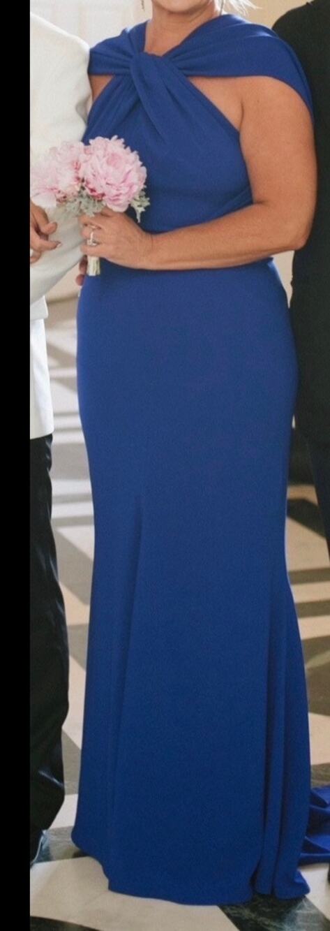 Talbot Runhof Beautiful Blue Satin Long Dress